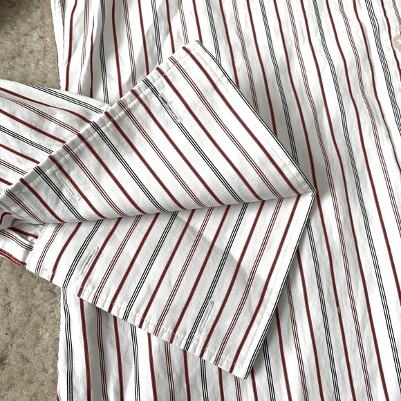 Lauren Ralph Lauren Red And White Striped Button Down Shirt - Picture 10 of 11